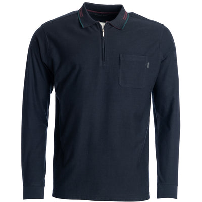 Roberto Jeans NORVIL / Polo shirt L/S / zipper placket Polo 059 DARK NAVY