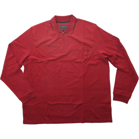 Roberto Jeans Navaro polo shirt m. lange ærmer - x-size Polo 048 BORDEAUX