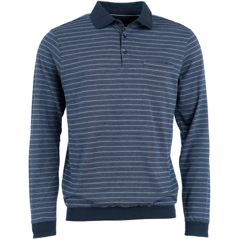 Roberto Jeans Nisa polo shirt m. lange ærmer og rib - x-size Polo 458 NAVY