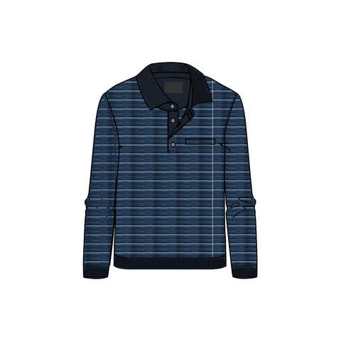 Roberto Jeans Nisan polo shirt m. lange ærmer og rib Polo