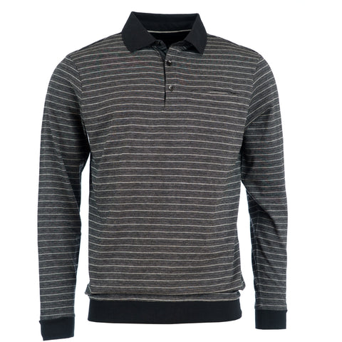 Roberto Jeans Nisan polo shirt m. lange ærmer og rib Polo 499 BLACK